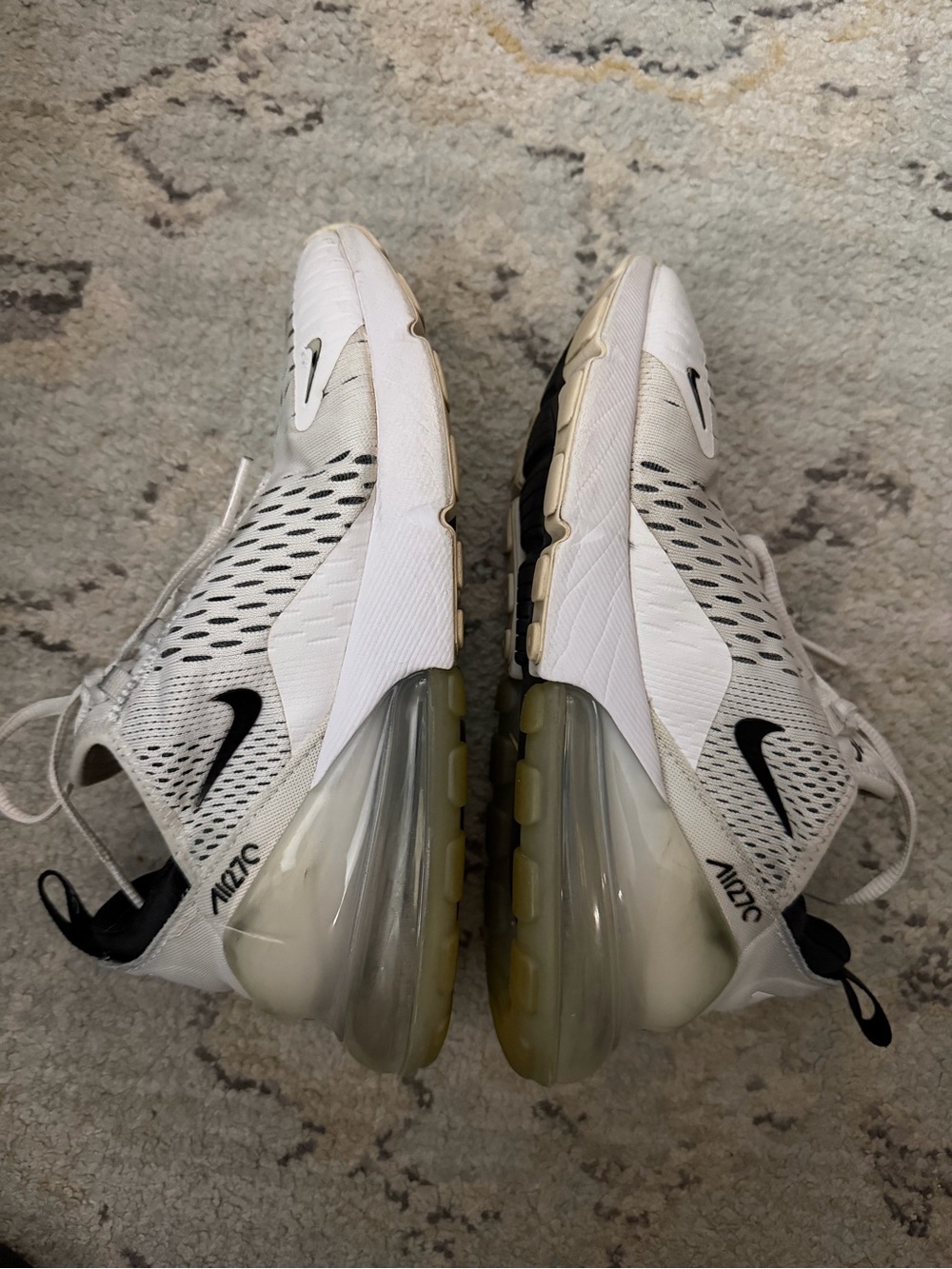 Nike Air Max 270 Women’s Sneakers - White with Black Swoosh - Picture 5 of 7